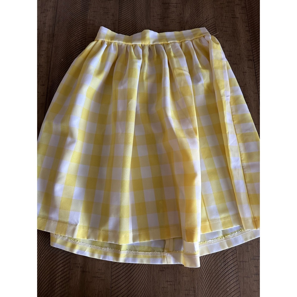 Shabby Apple Yellow Gingham High-Waisted Midi Skirt - Size 8